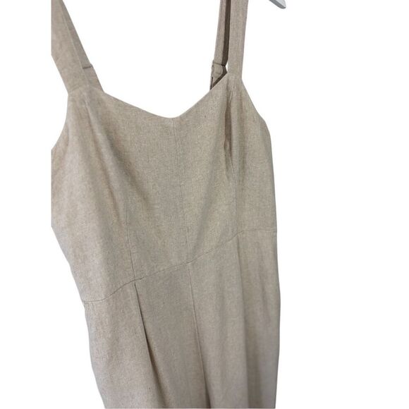 Old Navy tan linen blend jumpsuit- L - Picture 3 of 12